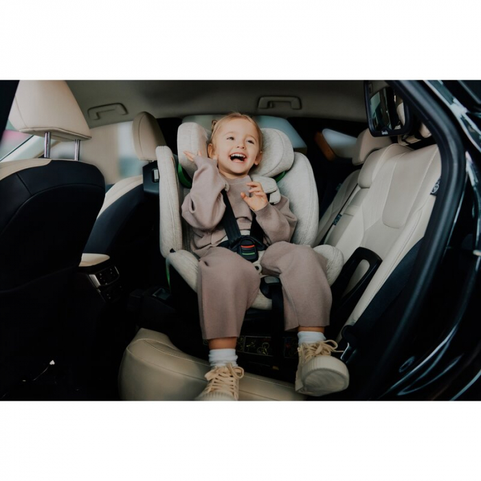 Scaun auto, Lionelo, Harmony i-Size, Rotire 360 grade, Protectie laterala, Cu spatar reglabil in 5 pozitii, Cu tetiera reglabila in 12 pozitii, 0-36 Kg, 40-150 cm, Cu Isofix, Husa din bambus, Conform  [62]