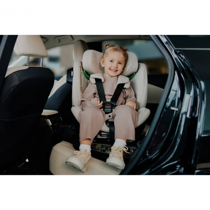 Scaun auto, Lionelo, Harmony i-Size, Rotire 360 grade, Protectie laterala, Cu spatar reglabil in 5 pozitii, Cu tetiera reglabila in 12 pozitii, 0-36 Kg, 40-150 cm, Cu Isofix, Husa din bambus, Conform  [61]