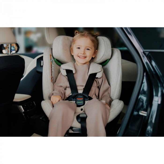 Scaun auto, Lionelo, Harmony i-Size, Rotire 360 grade, Protectie laterala, Cu spatar reglabil in 5 pozitii, Cu tetiera reglabila in 12 pozitii, 0-36 Kg, 40-150 cm, Cu Isofix, Husa din bambus, Conform  [60]