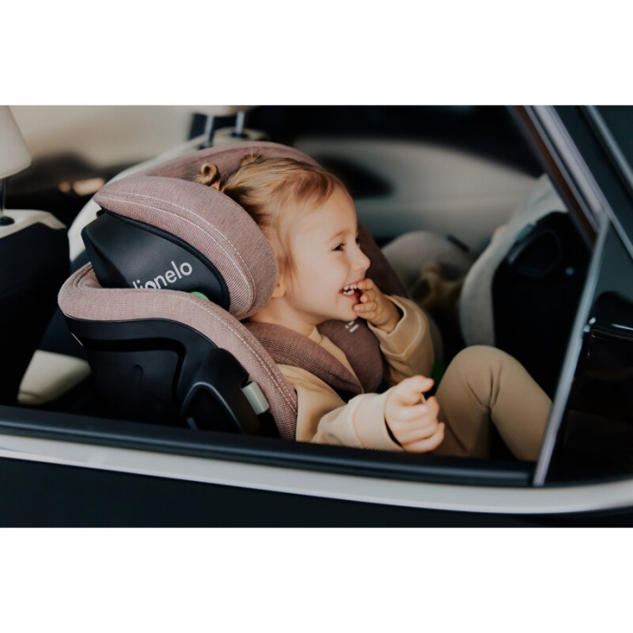 Scaun auto, Lionelo, Harmony i-Size, Rotire 360 grade, Protectie laterala, Cu spatar reglabil in 5 pozitii, Cu tetiera reglabila in 12 pozitii, 0-36 Kg, 40-150 cm, Cu Isofix, Husa din bambus, Conform  [54]