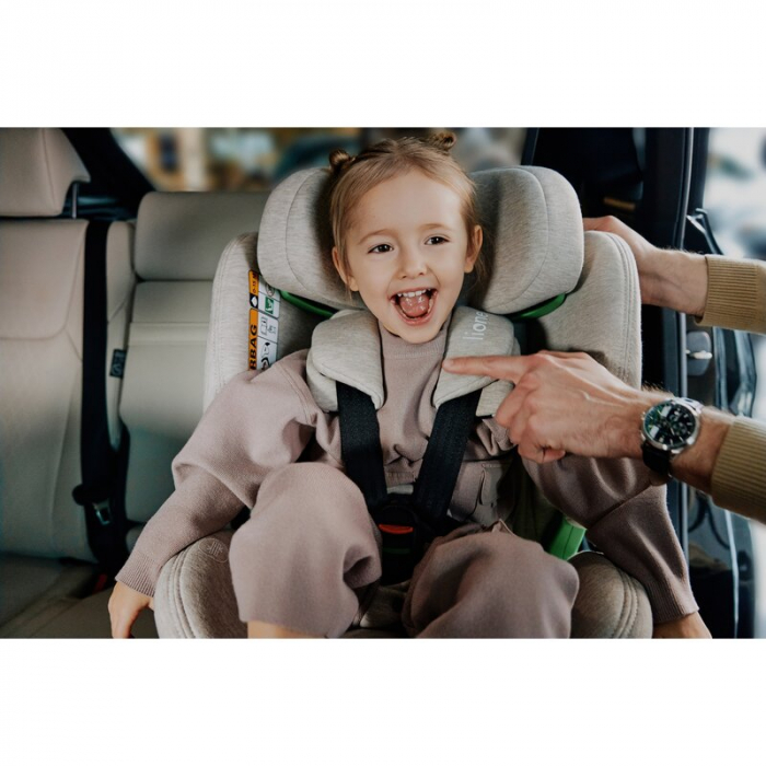 Scaun auto, Lionelo, Harmony i-Size, Rotire 360 grade, Protectie laterala, Cu spatar reglabil in 5 pozitii, Cu tetiera reglabila in 12 pozitii, 0-36 Kg, 40-150 cm, Cu Isofix, Husa din bambus, Conform  [68]