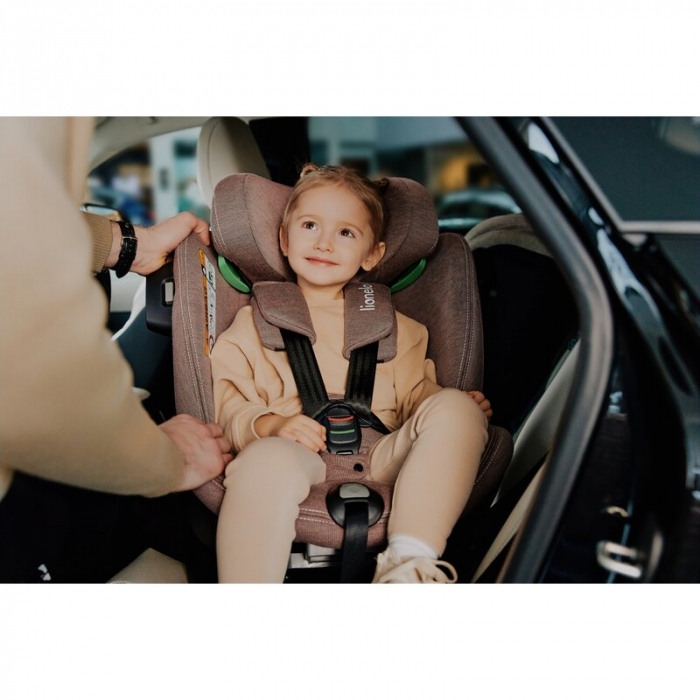 Scaun auto, Lionelo, Harmony i-Size, Rotire 360 grade, Protectie laterala, Cu spatar reglabil in 5 pozitii, Cu tetiera reglabila in 12 pozitii, 0-36 Kg, 40-150 cm, Cu Isofix, Husa din bambus, Conform  [47]