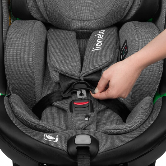 Scaun auto, Lionelo, Harmony i-Size, Rotire 360 grade, Protectie laterala, Cu spatar reglabil in 5 pozitii, Cu tetiera reglabila in 12 pozitii, 0-36 Kg, 40-150 cm, Cu Isofix, Husa din bambus, Conform  [22]