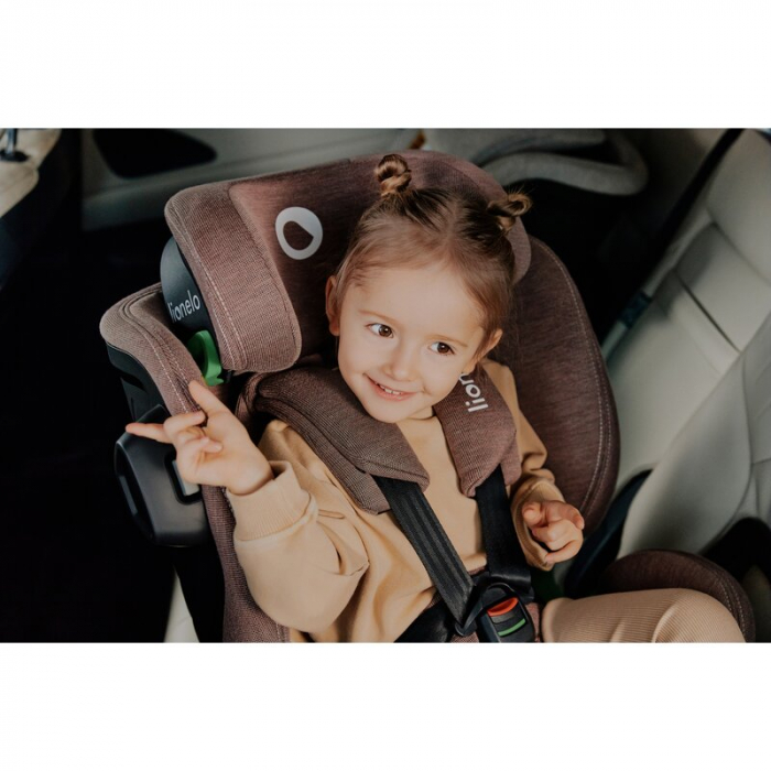 Scaun auto, Lionelo, Harmony i-Size, Rotire 360 grade, Protectie laterala, Cu spatar reglabil in 5 pozitii, Cu tetiera reglabila in 12 pozitii, 0-36 Kg, 40-150 cm, Cu Isofix, Husa din bambus, Conform  [49]