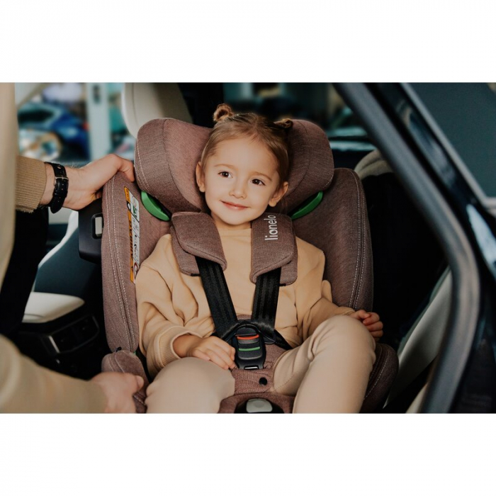 Scaun auto, Lionelo, Harmony i-Size, Rotire 360 grade, Protectie laterala, Cu spatar reglabil in 5 pozitii, Cu tetiera reglabila in 12 pozitii, 0-36 Kg, 40-150 cm, Cu Isofix, Husa din bambus, Conform  [48]