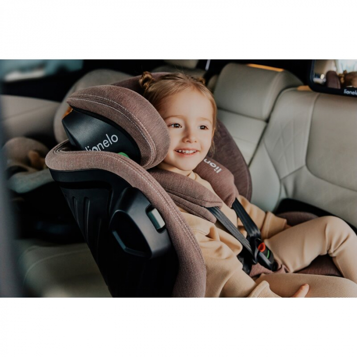 Scaun auto, Lionelo, Harmony i-Size, Rotire 360 grade, Protectie laterala, Cu spatar reglabil in 5 pozitii, Cu tetiera reglabila in 12 pozitii, 0-36 Kg, 40-150 cm, Cu Isofix, Husa din bambus, Conform  [50]