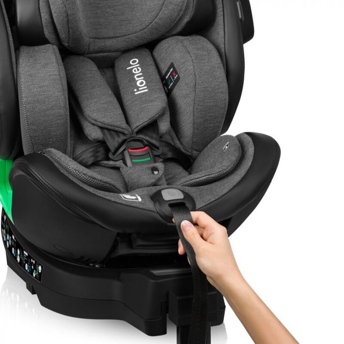Scaun auto, Lionelo, Harmony i-Size, Rotire 360 grade, Protectie laterala, Cu spatar reglabil in 5 pozitii, Cu tetiera reglabila in 12 pozitii, 0-36 Kg, 40-150 cm, Cu Isofix, Husa din bambus, Conform  [25]