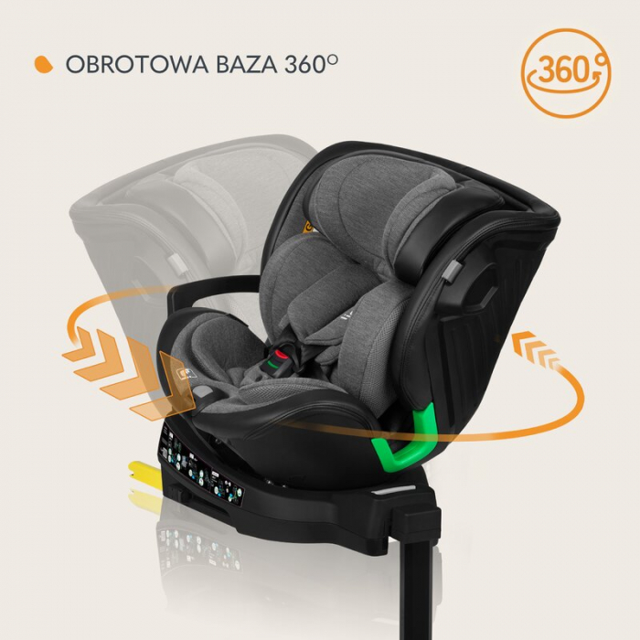 Scaun auto, Lionelo, Harmony i-Size, Rotire 360 grade, Protectie laterala, Cu spatar reglabil in 5 pozitii, Cu tetiera reglabila in 12 pozitii, 0-36 Kg, 40-150 cm, Cu Isofix, Husa din bambus, Conform  [36]