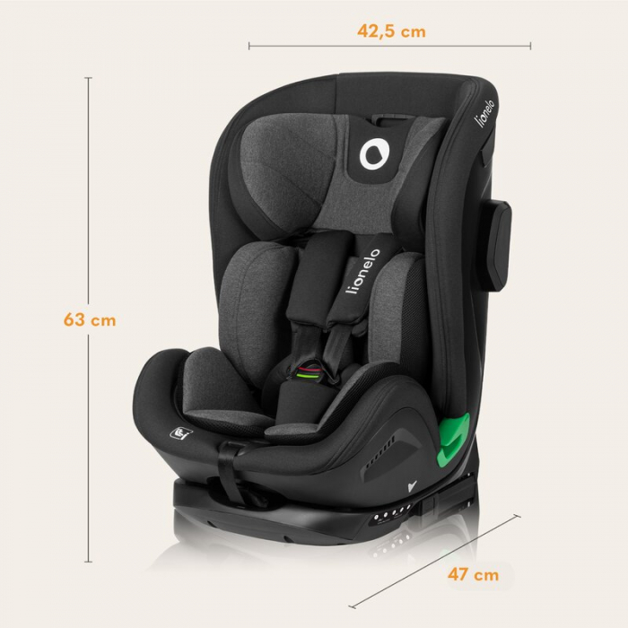 Scaun auto, Lionelo, Harper i-Size, Isofix, Cu centura TopTether, Cu spatar inclinabil in 5 pozitii, Cu tetiera reglabila in 13 pozitii, Cu tehnologie Dri Seat, Instalare cu fata inainte, 9-36 kg, 76- [35]