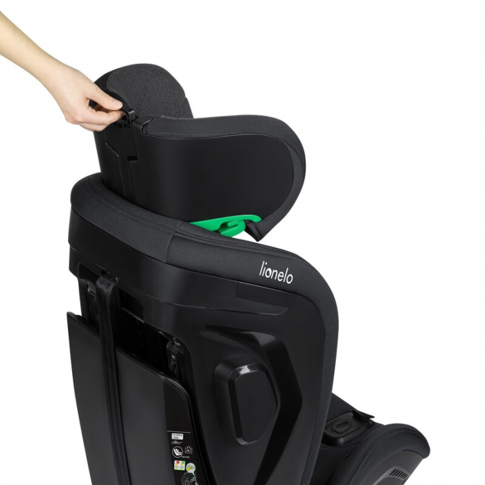Scaun auto, Lionelo, Harper i-Size, Isofix, Cu centura TopTether, Cu spatar inclinabil in 5 pozitii, Cu tetiera reglabila in 13 pozitii, Cu tehnologie Dri Seat, Instalare cu fata inainte, 9-36 kg, 76- [22]