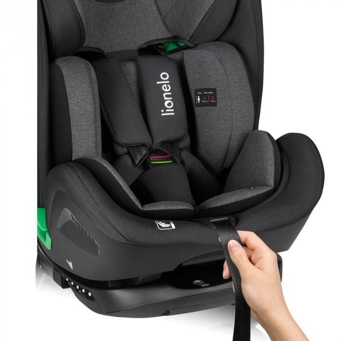 Scaun auto, Lionelo, Harper i-Size, Isofix, Cu centura TopTether, Cu spatar inclinabil in 5 pozitii, Cu tetiera reglabila in 13 pozitii, Cu tehnologie Dri Seat, Instalare cu fata inainte, 9-36 kg, 76- [23]