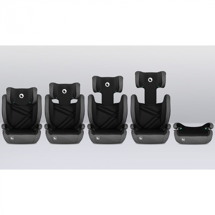 Scaun auto, Lionelo, Hugo i-Size, Universal, Orientare in directia sensului de mers, Reglabil, Conform standardului de securitate R129, 100-150 cm, 4-12 ani, Gri [4]