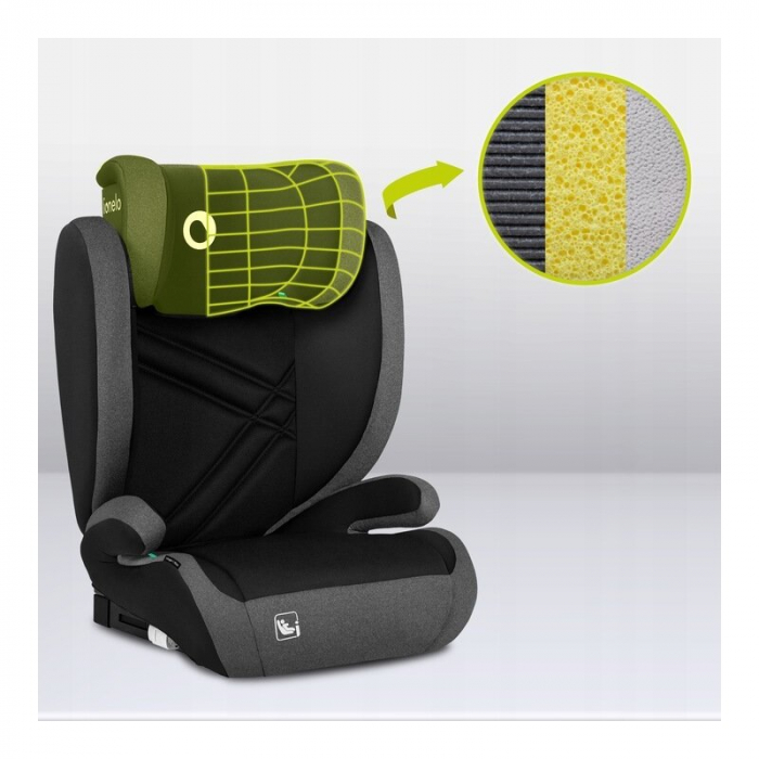 Scaun auto, Lionelo, Hugo i-Size, Universal, Orientare in directia sensului de mers, Reglabil, Conform standardului de securitate R129, 100-150 cm, 4-12 ani, Gri [22]