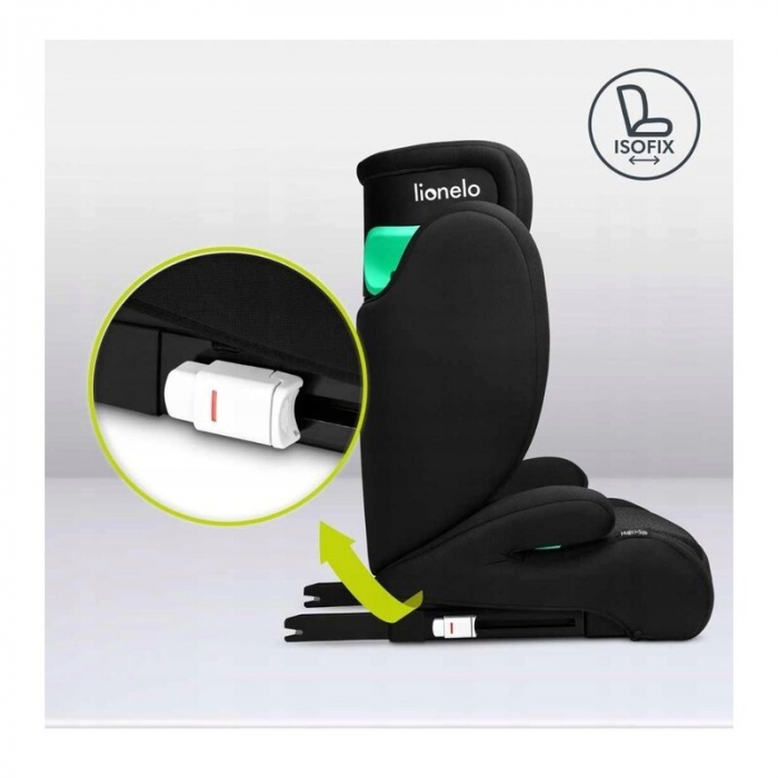 Scaun auto, Lionelo, Hugo i-Size, Universal, Orientare in directia sensului de mers, Reglabil, Conform standardului de securitate R129, 100-150 cm, 4-12 ani, Negru [19]
