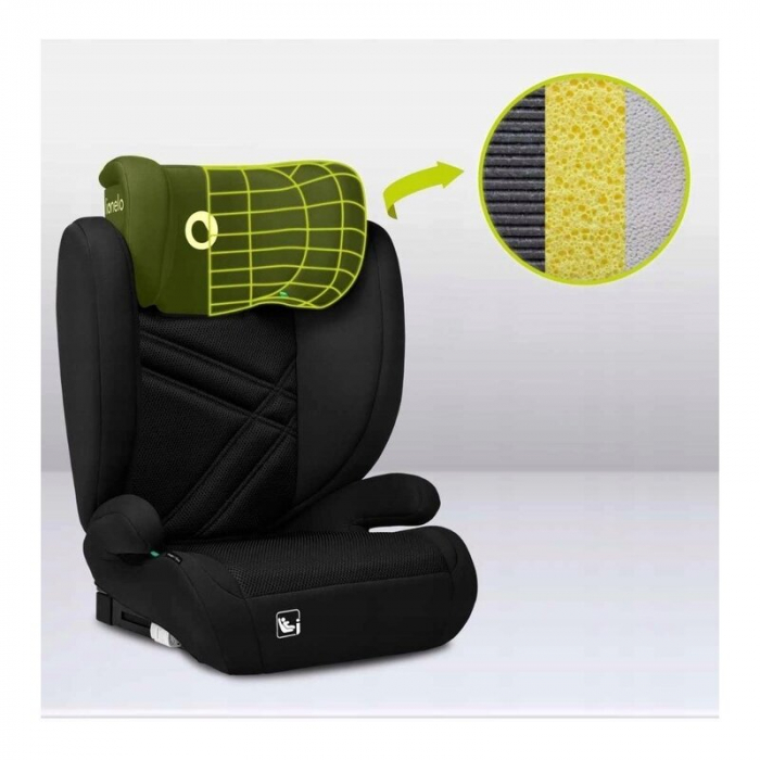 Scaun auto, Lionelo, Hugo i-Size, Universal, Orientare in directia sensului de mers, Reglabil, Conform standardului de securitate R129, 100-150 cm, 4-12 ani, Negru [21]
