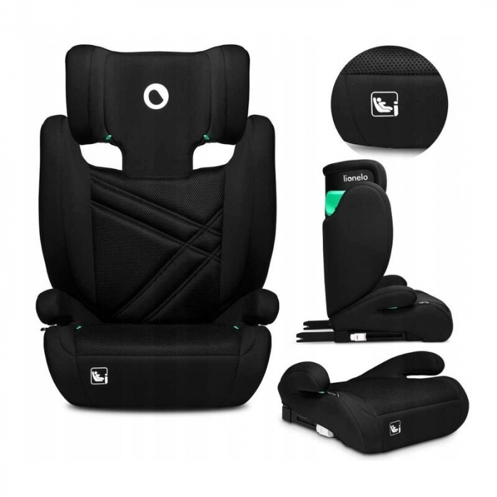 Scaun auto, Lionelo, Hugo i-Size, Universal, Orientare in directia sensului de mers, Reglabil, Conform standardului de securitate R129, 100-150 cm, 4-12 ani, Negru [3]