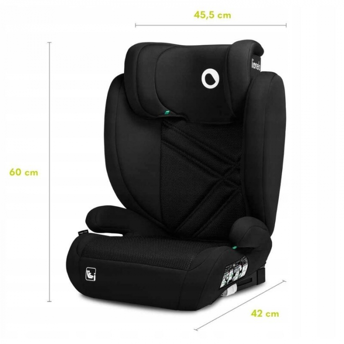 Scaun auto, Lionelo, Hugo i-Size, Universal, Orientare in directia sensului de mers, Reglabil, Conform standardului de securitate R129, 100-150 cm, 4-12 ani, Negru [28]
