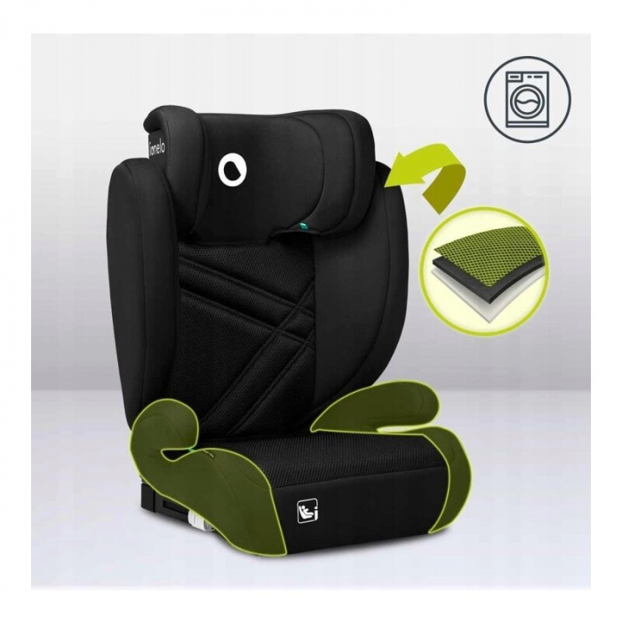Scaun auto, Lionelo, Hugo i-Size, Universal, Orientare in directia sensului de mers, Reglabil, Conform standardului de securitate R129, 100-150 cm, 4-12 ani, Negru [24]