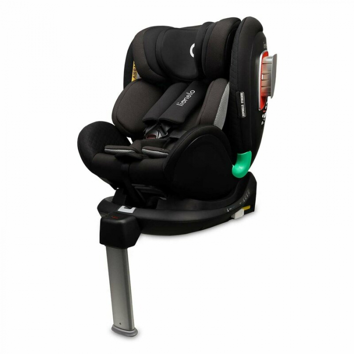Scaun auto, Lionelo, I-size Antoon Plus, Pozitie de somn, Protectie laterala, Rotire 360 grade, 0-18 kg, Cu Isofix si picior de sustinere, Negru, Testat ADAC, Conform cu standardul european de securit [9]