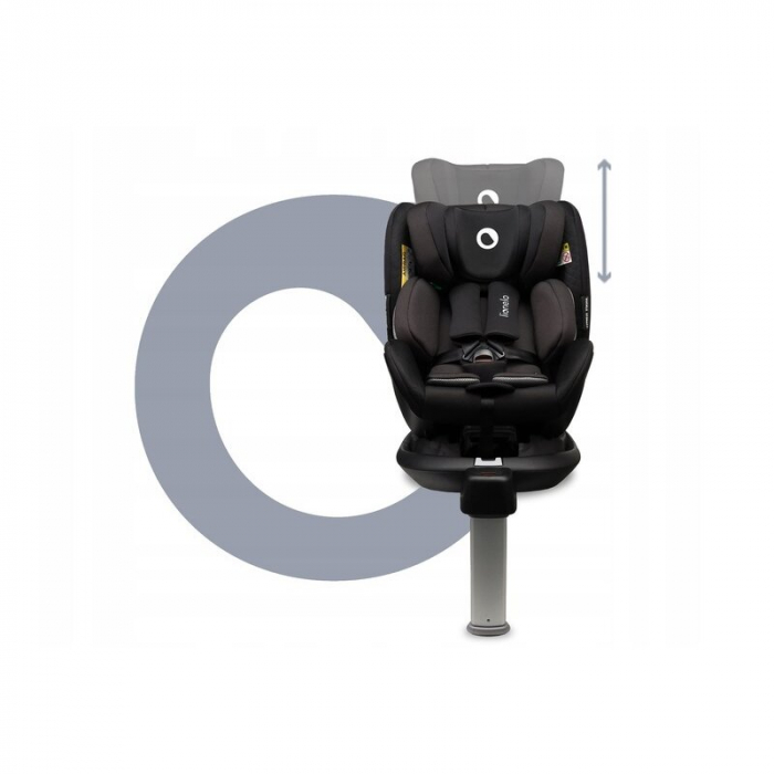 Scaun auto, Lionelo, I-size Antoon Plus, Pozitie de somn, Protectie laterala, Rotire 360 grade, 0-18 kg, Cu Isofix si picior de sustinere, Negru, Testat ADAC, Conform cu standardul european de securit [26]