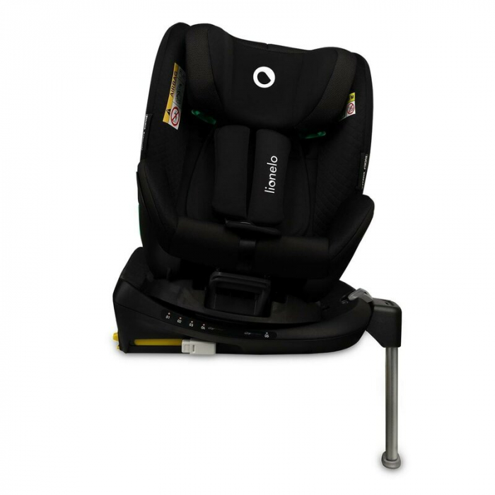 Scaun auto, Lionelo, I-size Antoon Plus, Pozitie de somn, Protectie laterala, Rotire 360 grade, 0-18 kg, Cu Isofix si picior de sustinere, Negru, Testat ADAC, Conform cu standardul european de securit [20]