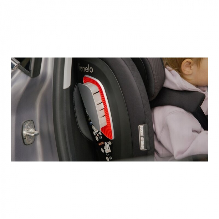 Scaun auto, Lionelo, I-size Antoon Plus, Pozitie de somn, Protectie laterala, Rotire 360 grade, 0-18 kg, Cu Isofix si picior de sustinere, Negru, Testat ADAC, Conform cu standardul european de securit [37]