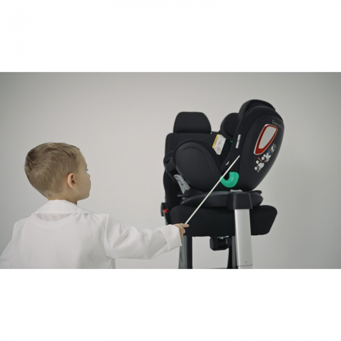Scaun auto, Lionelo, I-size Antoon Plus, Pozitie de somn, Protectie laterala, Rotire 360 grade, 0-18 kg, Cu Isofix si picior de sustinere, Negru, Testat ADAC, Conform cu standardul european de securit [40]