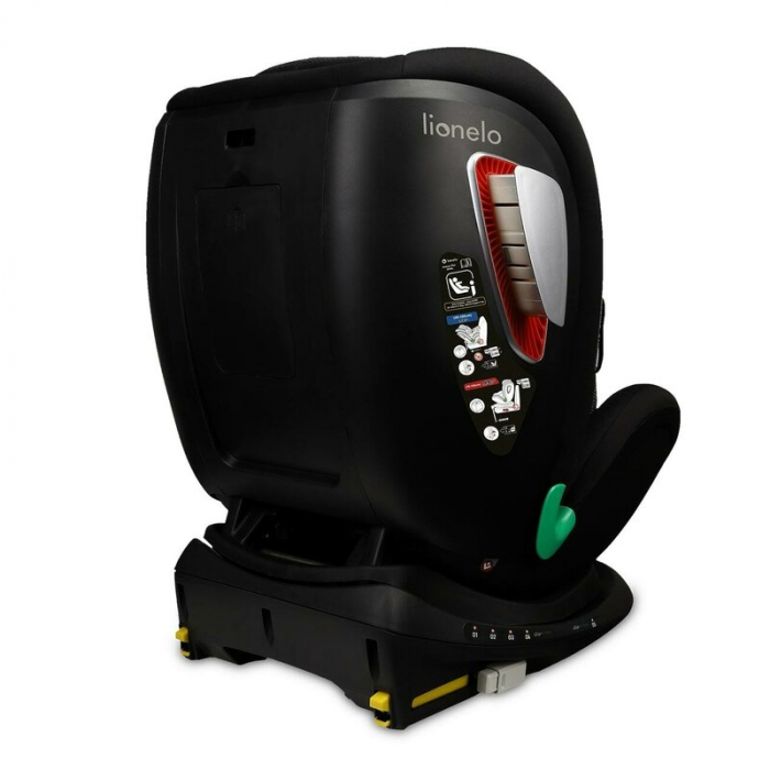 Scaun auto, Lionelo, I-size Antoon Plus, Pozitie de somn, Protectie laterala, Rotire 360 grade, 0-18 kg, Cu Isofix si picior de sustinere, Negru, Testat ADAC, Conform cu standardul european de securit [21]