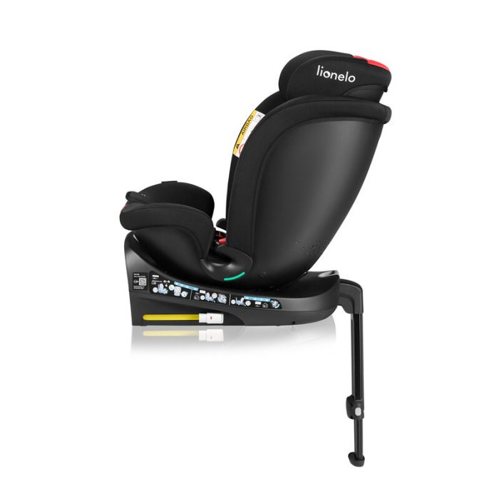 Scaun auto, Lionelo, i-Size Navy, 0-36 Kg, 40-150 cm, Cu isofix si picior de fixare, Protectie laterala, Rotire 360 grade, Ajustare spatar in 4 pozitii, Tetiera reglabila in 11 trepte, Conform cu R129 [14]