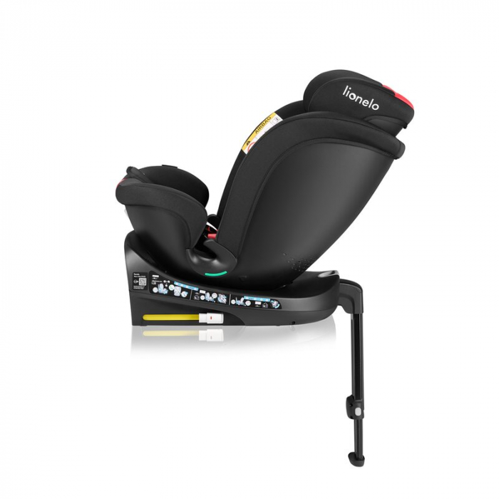 Scaun auto, Lionelo, i-Size Navy, 0-36 Kg, 40-150 cm, Cu isofix si picior de fixare, Protectie laterala, Rotire 360 grade, Ajustare spatar in 4 pozitii, Tetiera reglabila in 11 trepte, Conform cu R129 [17]