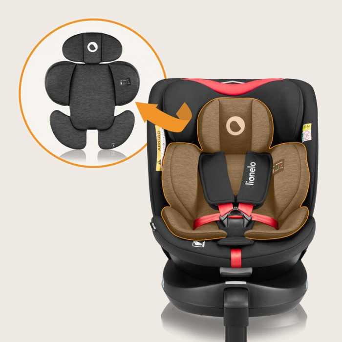 Scaun auto, Lionelo, i-Size Navy, 0-36 Kg, 40-150 cm, Cu isofix si picior de fixare, Protectie laterala, Rotire 360 grade, Ajustare spatar in 4 pozitii, Tetiera reglabila in 11 trepte, Conform cu R129 [36]
