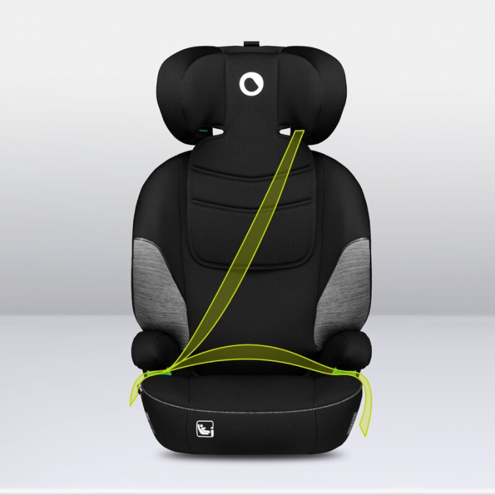 Scaun auto, Lionelo, Lars i-Size, Cu tetiera reglabila in 10 pozitii, Cu pozitionare spre sensul de mers, 15-36 Kg, 100-150 cm, Conform cu standardul european de securitate ECE R129/03, Negru/Gri [14]