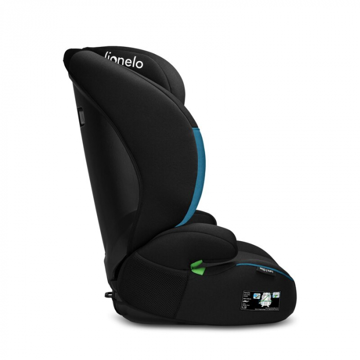 Scaun auto, Lionelo, Lars i-Size, Cu tetiera reglabila in 10 pozitii, Cu pozitionare spre sensul de mers, 15-36 Kg, 100-150 cm, Conform cu standardul european de securitate ECE R129/03, Negru/Albastru [10]