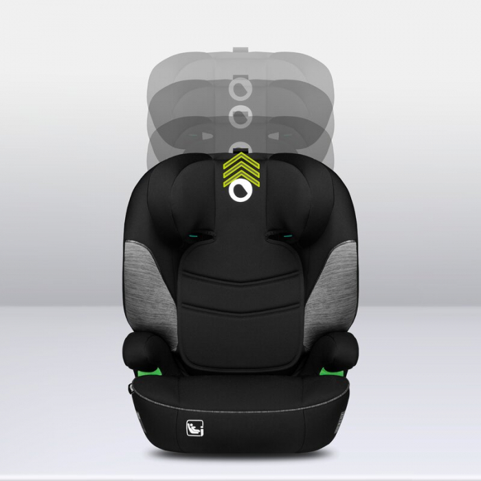 Scaun auto, Lionelo, Lars i-Size, Cu tetiera reglabila in 10 pozitii, Cu pozitionare spre sensul de mers, 15-36 Kg, 100-150 cm, Conform cu standardul european de securitate ECE R129/03, Negru/Gri [13]