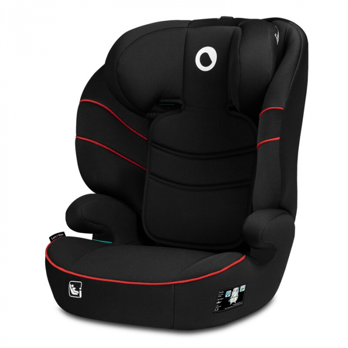 Scaun auto, Lionelo, Lars i-Size, Cu tetiera reglabila in 10 pozitii, Cu pozitionare spre sensul de mers, 15-36 Kg, 100-150 cm, Conform cu standardul european de securitate ECE R129/03, Negru/Rosu [1]