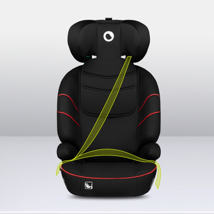 Scaun auto, Lionelo, Lars i-Size, Cu tetiera reglabila in 10 pozitii, Cu pozitionare spre sensul de mers, 15-36 Kg, 100-150 cm, Conform cu standardul european de securitate ECE R129/03, Negru/Rosu [13]