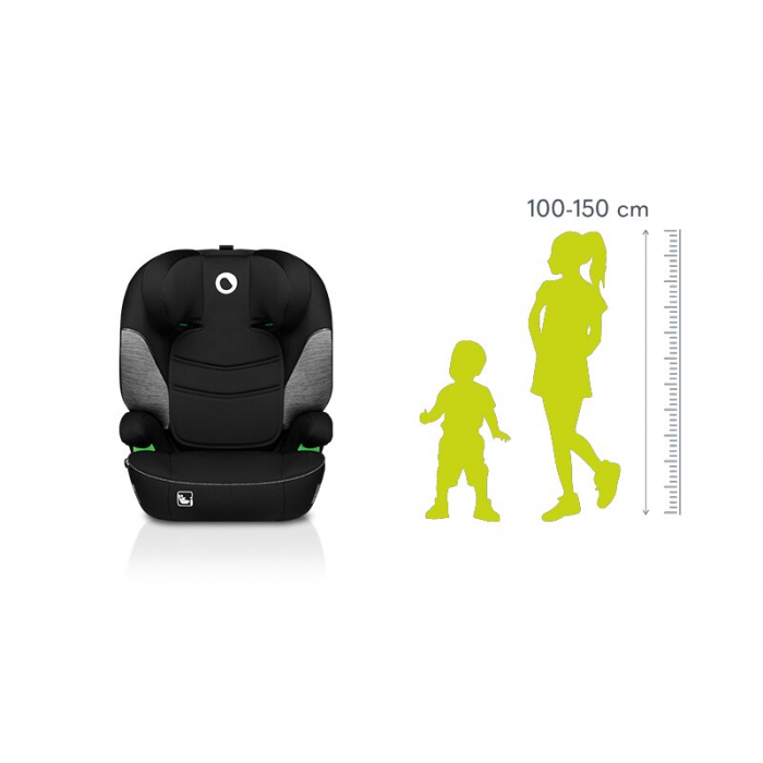Scaun auto, Lionelo, Lars i-Size, Cu tetiera reglabila in 10 pozitii, Cu pozitionare spre sensul de mers, 15-36 Kg, 100-150 cm, Conform cu standardul european de securitate ECE R129/03, Negru/Albastru [11]