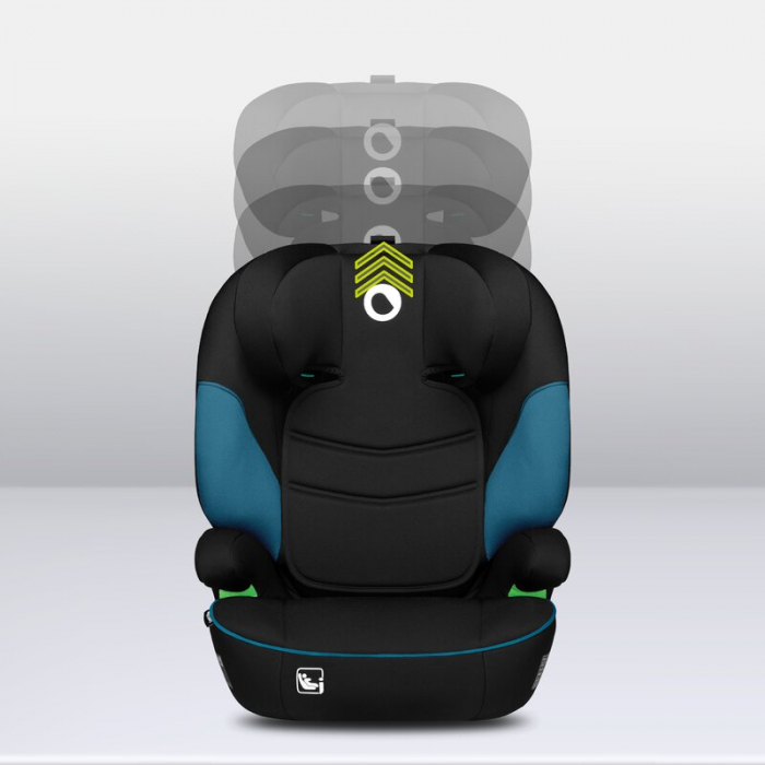 Scaun auto, Lionelo, Lars i-Size, Cu tetiera reglabila in 10 pozitii, Cu pozitionare spre sensul de mers, 15-36 Kg, 100-150 cm, Conform cu standardul european de securitate ECE R129/03, Negru/Albastru [15]