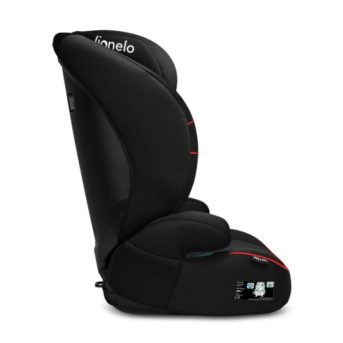 Scaun auto, Lionelo, Lars i-Size, Cu tetiera reglabila in 10 pozitii, Cu pozitionare spre sensul de mers, 15-36 Kg, 100-150 cm, Conform cu standardul european de securitate ECE R129/03, Negru/Rosu [9]