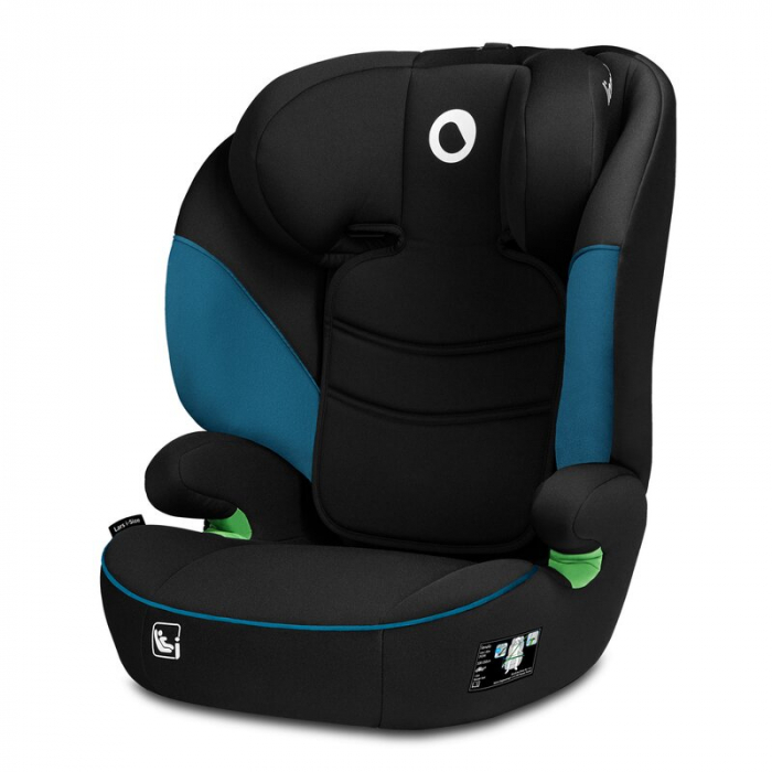 Scaun auto, Lionelo, Lars i-Size, Cu tetiera reglabila in 10 pozitii, Cu pozitionare spre sensul de mers, 15-36 Kg, 100-150 cm, Conform cu standardul european de securitate ECE R129/03, Negru/Albastru [1]