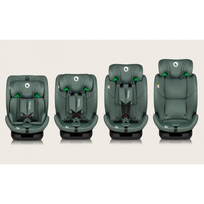 Scaun auto, Lionelo, Lavender I-size, Isofix, Cu centura TopTether, Cu spatar inclinabil in 5 pozitii, Cu tetiera reglabila in 13 pozitii, Instalare cu fata inainte, 9-36 Kg, 76-150 cm, Conform cu ECE [26]