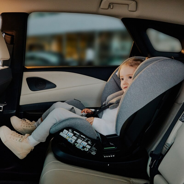 Scaun auto, Lionelo, Lavender I-size, Isofix, Cu centura TopTether, Cu spatar inclinabil in 5 pozitii, Cu tetiera reglabila in 13 pozitii, Instalare cu fata inainte, 9-36 Kg, 76-150 cm, Conform cu ECE [16]