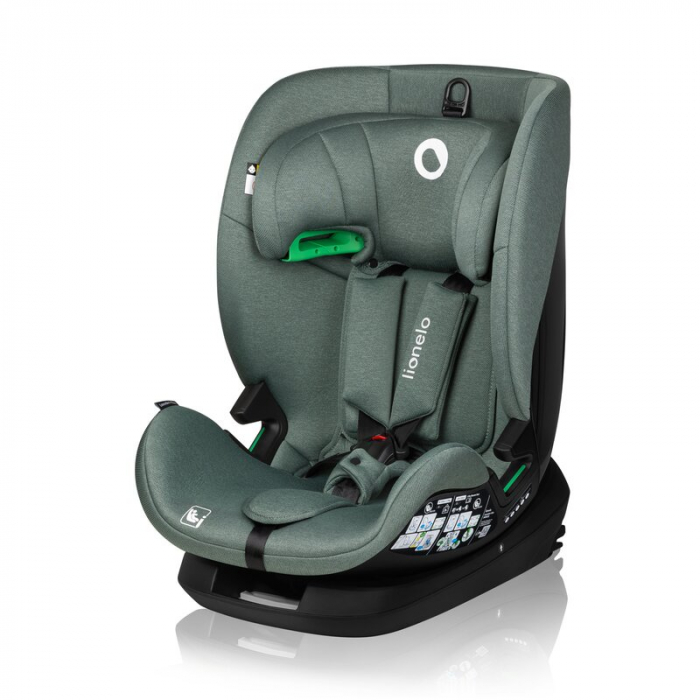 Scaun auto, Lionelo, Lavender I-size, Isofix, Cu centura TopTether, Cu spatar inclinabil in 5 pozitii, Cu tetiera reglabila in 13 pozitii, Instalare cu fata inainte, 9-36 Kg, 76-150 cm, Conform cu ECE [3]