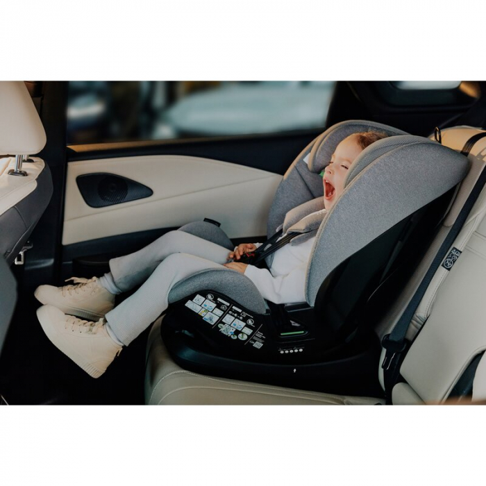 Scaun auto, Lionelo, Lavender I-size, Isofix, Cu centura TopTether, Cu spatar inclinabil in 5 pozitii, Cu tetiera reglabila in 13 pozitii, Instalare cu fata inainte, 9-36 Kg, 76-150 cm, Conform cu ECE [37]