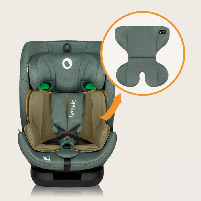 Scaun auto, Lionelo, Lavender I-size, Isofix, Cu centura TopTether, Cu spatar inclinabil in 5 pozitii, Cu tetiera reglabila in 13 pozitii, Instalare cu fata inainte, 9-36 Kg, 76-150 cm, Conform cu ECE [34]