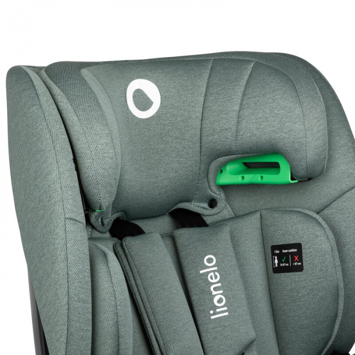 Scaun auto, Lionelo, Lavender I-size, Isofix, Cu centura TopTether, Cu spatar inclinabil in 5 pozitii, Cu tetiera reglabila in 13 pozitii, Instalare cu fata inainte, 9-36 Kg, 76-150 cm, Conform cu ECE [19]