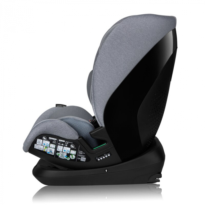 Scaun auto, Lionelo, Lavender I-size, Isofix, Cu centura TopTether, Cu spatar inclinabil in 5 pozitii, Cu tetiera reglabila in 13 pozitii, Instalare cu fata inainte, 9-36 Kg, 76-150 cm, Conform cu ECE [6]