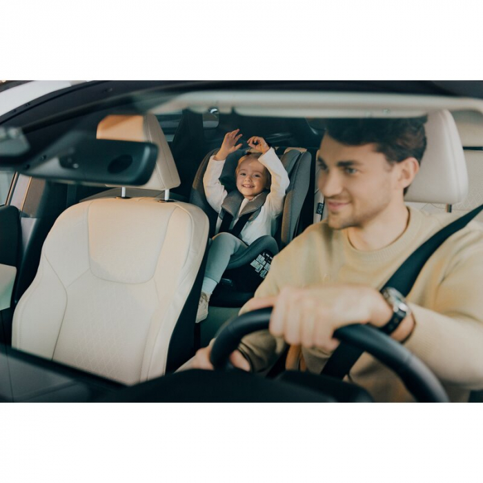Scaun auto, Lionelo, Lavender I-size, Isofix, Cu centura TopTether, Cu spatar inclinabil in 5 pozitii, Cu tetiera reglabila in 13 pozitii, Instalare cu fata inainte, 9-36 Kg, 76-150 cm, Conform cu ECE [38]