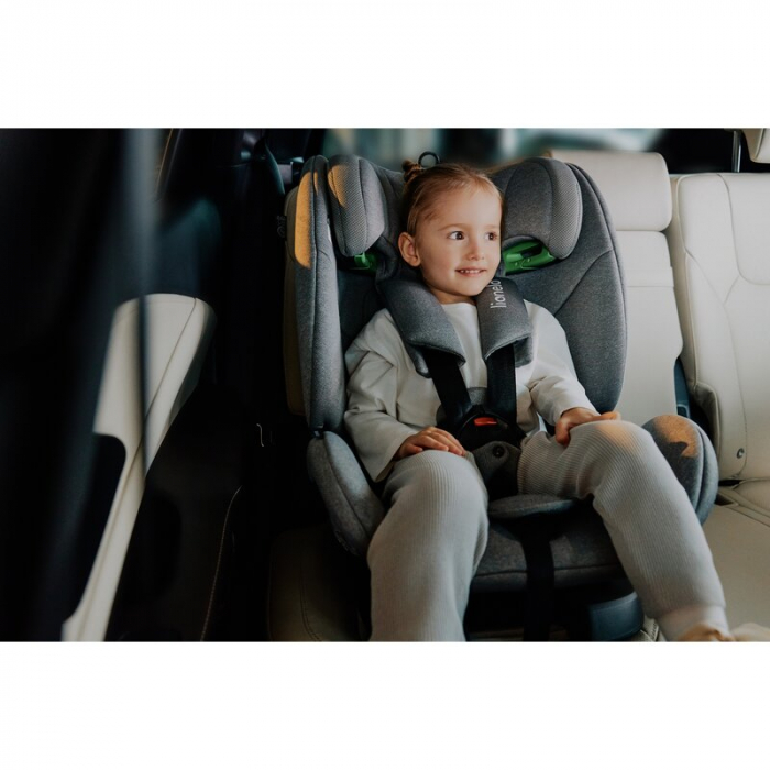 Scaun auto, Lionelo, Lavender I-size, Isofix, Cu centura TopTether, Cu spatar inclinabil in 5 pozitii, Cu tetiera reglabila in 13 pozitii, Instalare cu fata inainte, 9-36 Kg, 76-150 cm, Conform cu ECE [36]