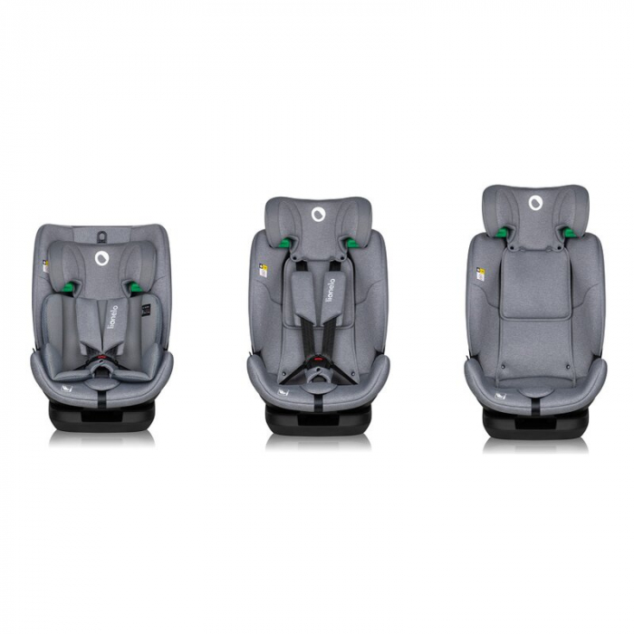 Scaun auto, Lionelo, Lavender I-size, Isofix, Cu centura TopTether, Cu spatar inclinabil in 5 pozitii, Cu tetiera reglabila in 13 pozitii, Instalare cu fata inainte, 9-36 Kg, 76-150 cm, Conform cu ECE [19]